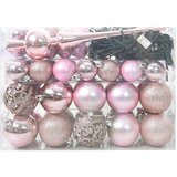  Set Božićnih Ukrasnih Kuglica 61 pcs Ružičasta Plastika | shoptok.hr