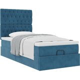 vidaXL Okvir kreveta s madracima tamnoplavi 100x200cm baršunasti | shoptok.hr