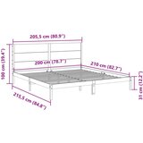  Dugi okvir kreveta bez madraca bijeli 200 x 210 cm masivno drvo - Bijela 200 x 210 cm | shoptok.hr