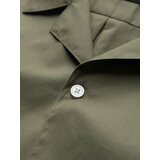 Ombre Men's short sleeve shirt with Cuban collar - khaki | Shoptok.si