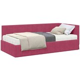 vidaXL Kotna postelja z vzmetnico vinsko rdeča 100 x 200 cm Žamet | Shoptok.si