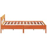  Okvir kreveta s uzglavljem voštano smeđi 200x200 cm od borovine | shoptok.hr