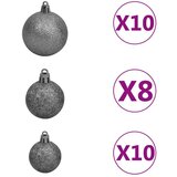 vidaXL Umjetno božićno drvce s rasvjetom i setom kuglica Zelena 180 cm | shoptok.hr