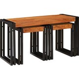 vidaXL Konačni stolovi 3 pcs Čvrsto grubo drvo manga i metal | shoptok.hr