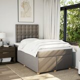  Krevet s oprugama i madracem smeđesivi 120 x 200 cm od tkanine | shoptok.hr