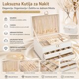  Troslojna kutija od PU kože za uredno čuvanje nakita Cene