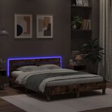  Okvir kreveta s uzglavljem LED smeđa boja hrasta 150 x 200 cm | shoptok.hr