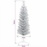 Umjetno usko božićno drvce s kuglicom 150 cm 150 LED lampica - 150 cm s LED-ima i crnim lopticama | shoptok.hr