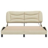  Okvir kreveta s LED svjetlima krem 160 x 200 cm od tkanine | shoptok.hr