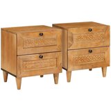 vidaXL Nočna omarica s predalom 2 pcs Svetlo rjava 40 x 33 x 46 cm | Shoptok.si