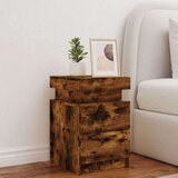 vidaXL Noćni ormarić s LED svjetlima boja dimljenog hrasta 35x39x55 cm | shoptok.hr