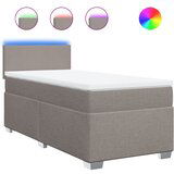 Maison Chic Box spring postelja - Vzmetna postelja z vzmetnico taupe 80x200 cm blago SL16541, (21882610) | Shoptok.si