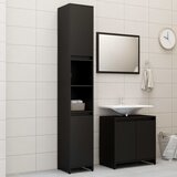  The Living Store Kopalniško pohištvo 3 kosi črne barve iverna plošča - Komplet Kopalniškega Pohištva, (21439770) Cene
