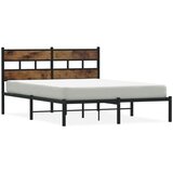 Metalni Kovinski posteljni okvir brez vzmetnice dimljen hrast 135x190cm | Shoptok.si