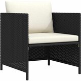  Vrtna sofa od poliratana s jastucima crna | shoptok.hr