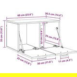 vidaXL Ormar za Zid Crni hrast 60 x 36.5 x 35 cm Konstruirano drvo | shoptok.hr