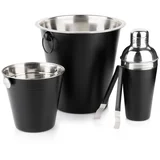 Barski set s stresalnikom, jeklo, črne barve, 4 kosi., (5000019595)