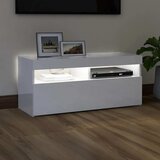 TV ormarić s LED svjetlima visoki sjaj bijeli 90x35x40 cm | Eponuda.com