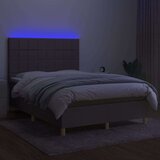  Box spring s madracem LED smeđesivi 140x190 cm tkanina | shoptok.hr