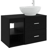vidaXL Komplet pohištva za kopalnico 2 pcs Črni hrast Inženirski les, (5000245635) | Shoptok.si