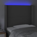 LED uzglavlje sivo 93x16x118/128 cm od umjetne kože | shoptok.hr
