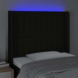  Posteljno vzglavje črno 93x16x118/128 cm blago, (20793611) | Shoptok.si
