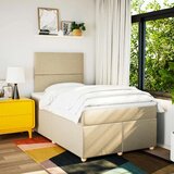 vidaXL Krevet s oprugama i madracem krem 120 x 200 cm od tkanine | shoptok.hr