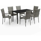  7-dijelni vrtni blagovaonski set sivo-crni | shoptok.hr