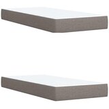  Krevet s oprugama i madracem smeđesivi 200x200 cm od tkanine | shoptok.hr