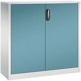 C+P Nizka omara za dokumentacijo ACURADO, 3 predelki za fascikle, VxŠxG 1200 x 1200 x 400 mm, svetlo siva / vodno modra | Shoptok.si