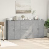  Komoda 3 kom siva boja betona 60x31x84 cm konstruiranog drva | shoptok.hr