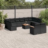 vidaXL 13-dijelni set vrtnih sofa s jastucima poliratan crni | shoptok.hr