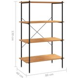 vidaXL 4-nadstropni regal s policami črn in hrast 80x40x130 cm | Shoptok.si