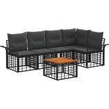  Set vanjskih sofa 6 kom. Crna i tamno siva Poliester | shoptok.hr