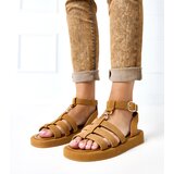  Brown gladiator sandals fastened at the ankle Nargiz Cene
