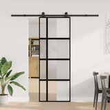 vidaXL Klizna vrata s priborom 76 x 205 cm kaljeno staklo i aluminij | shoptok.hr