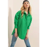 Bigdart 3952 Buttoned Back Boyfriend Shirt - Green