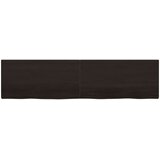  Zidna polica tamnosmeđa 200x50x(2-4) cm od obrađene hrastovine | shoptok.hr