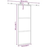  Drsna vrata z opremo črna 76x205 cm kaljeno steklo | Shoptok.si