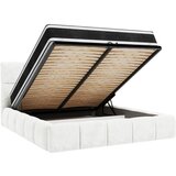 MID.YOU OBLAZINJENA POSTELJA 160 cm x 200 cm , les, tekstil, leseni material bela | Shoptok.si