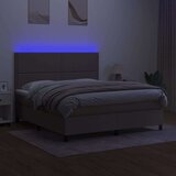  Box spring postelja z vzmetnico LED taupe 180x200 cm blago | Shoptok.si