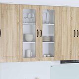  Zidni stakleni ormarić Sonoma hrast 80 x 31 x 100 cm | shoptok.hr