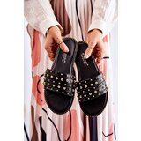 S. BARSKI Women's Leather Slippers With Decoration Black Brien | Shoptok.si