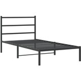  Metalni okvir za krevet s uzglavljem crni 100x200 cm | shoptok.hr