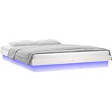  LED okvir za krevet bijela 140 x 190 cm od masivnog drva | shoptok.hr