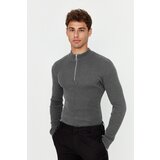 Trendyol Smoked Fitted Half Turtleneck Plain Knitwear Sweater