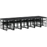  17dijelni vrtni blagovaonski set s jastucima crni od tekstilena | shoptok.hr