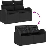  Vrtna sedežna garnitura z blazino 7 pcs Črna poli ratan, (5000155518) | Shoptok.si