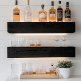 Hanah home Raf278 Black Decorative Wooden Wall Shelf | ePonuda.com