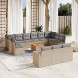 vidaXL 14-dijelni set vrtnih sofa s jastucima poliratan Bež | shoptok.hr